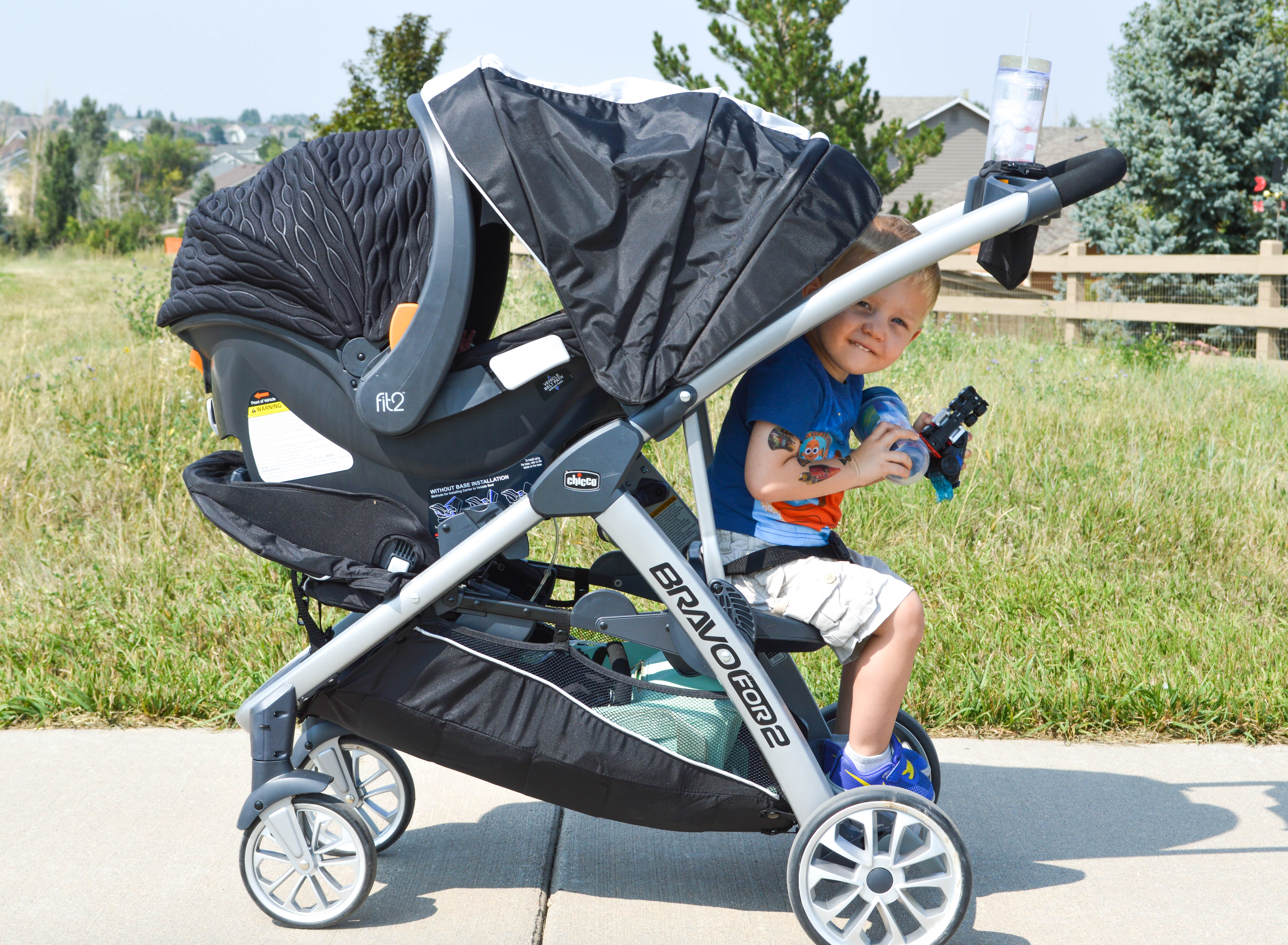 chicco twin stroller with car seats
