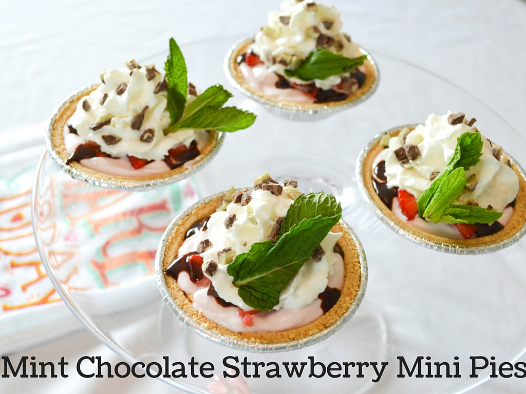 Mint Chocolate Strawberry Mini Pies