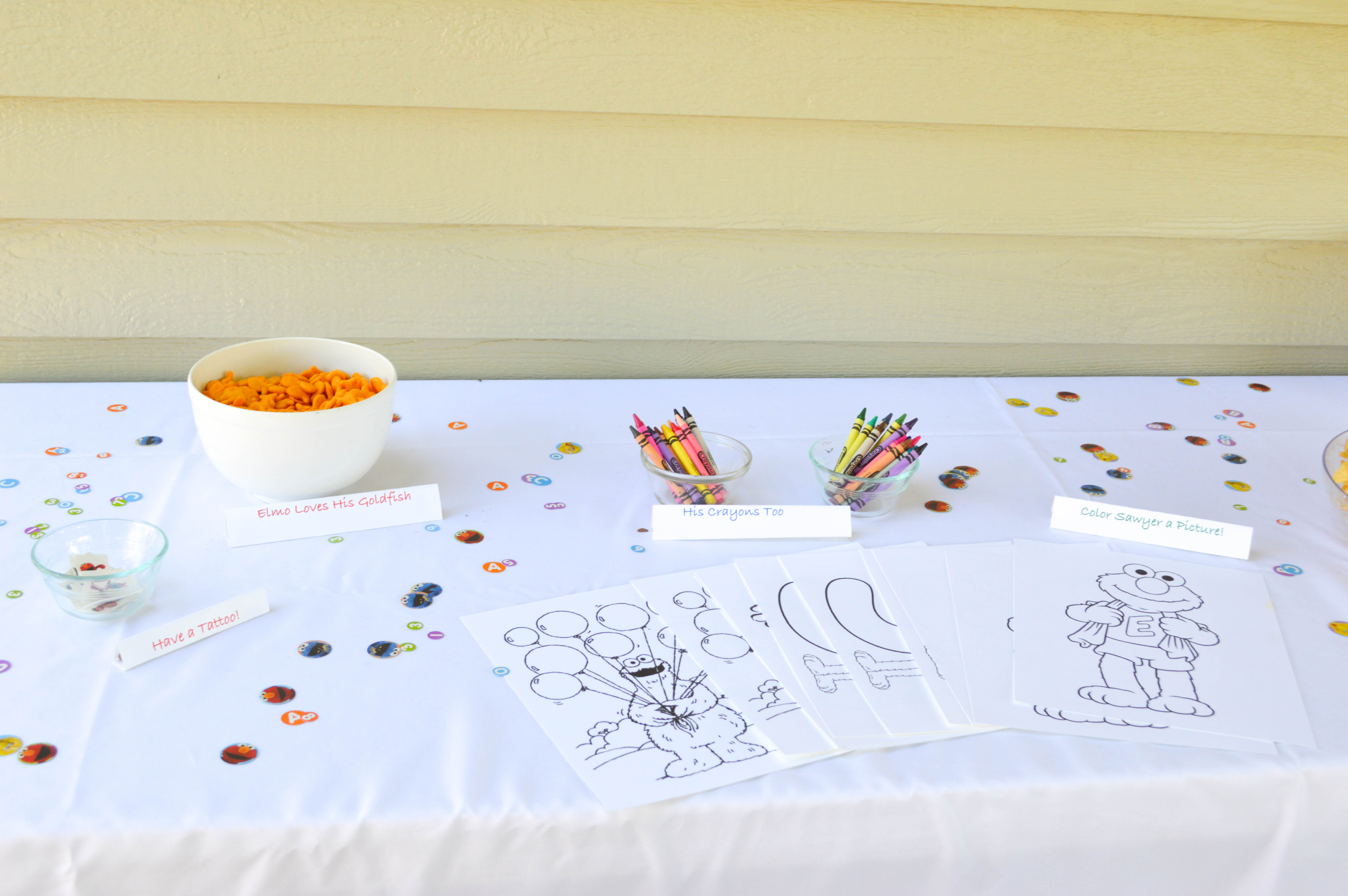 Crayola birthday Party!Coloring Station on a paper covered table  Crayola  birthday party, Crayon birthday parties, Crayola coloring pages