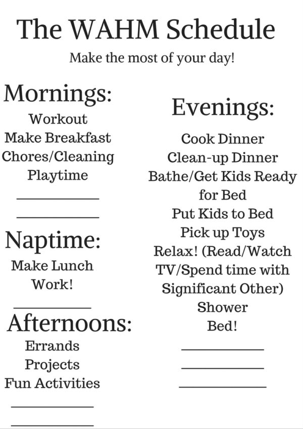 The Work at Home Mom Schedule (+ free printables!) | All Things Lovely