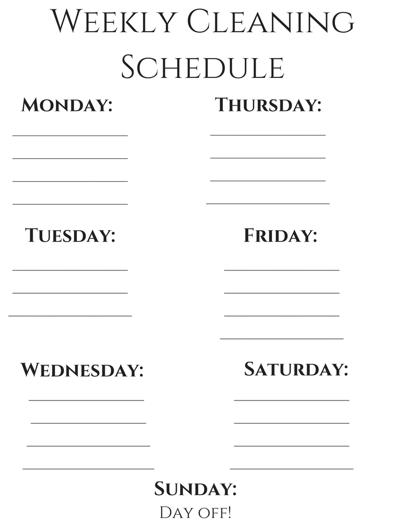 weekly-cleaning-schedulffffe | The Work at Home Mom Schedule featured by popular Denver life and style blogger, All Things Lovely