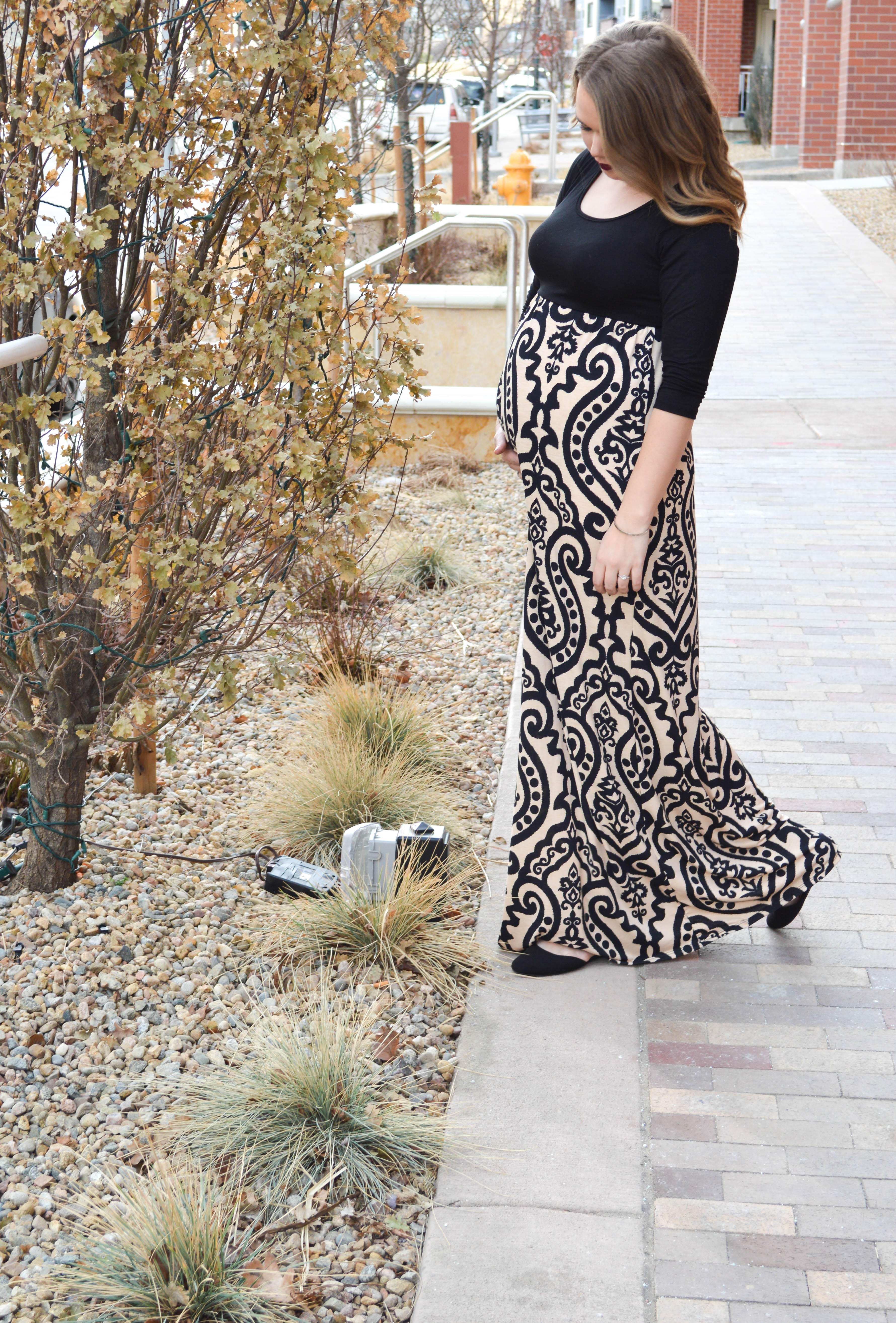 Pink Blush Boutique Maternity Dress featured by popular Denver mommy blogger, All Things Lovely